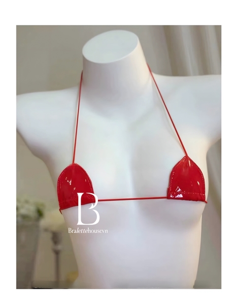 Set đồ lót tiny da PU cột dây 2 mảnh Qiana Set S2533 gợi cảm táo bạo Bralettehousevn