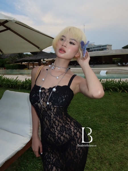 [ẢNH THẬT] Đầm ren dài nữ S2089 𝗛𝗶𝗹𝗱𝗮 Dress tôn dáng ôm sát quyến rũ cao cấp Bralettehousevn
