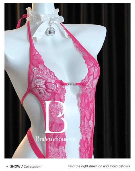 [𝐂𝐡𝐞 𝐭𝐞̂𝐧-🔥𝐡𝐨𝐚̉ 𝐭𝐨̂́𝐜] Bộ đồ liền thân S2086 RIZE BODYSUIT ren xuyên thấu Bralettehousevn