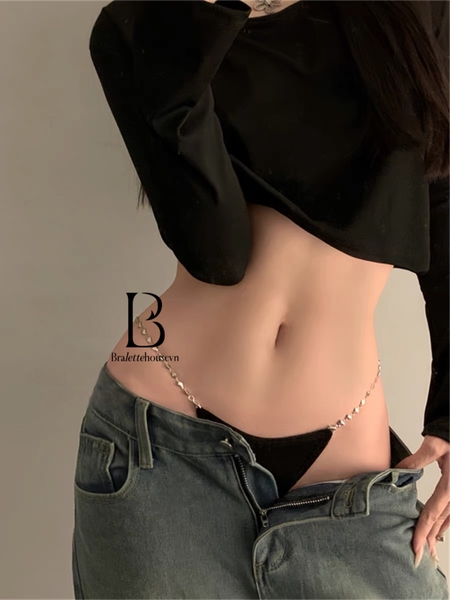 [LẤP LÁNH] Quần lót cotton nữ phối dây tim Heart String Panties Q1321 gợi cảm cao cấp Bralettehousevn
