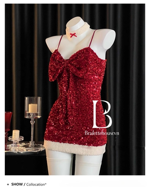 [KÈM CÀI + CHOKER + GĂNG TAY] Lively Set kim sa S2660 không kèm quần