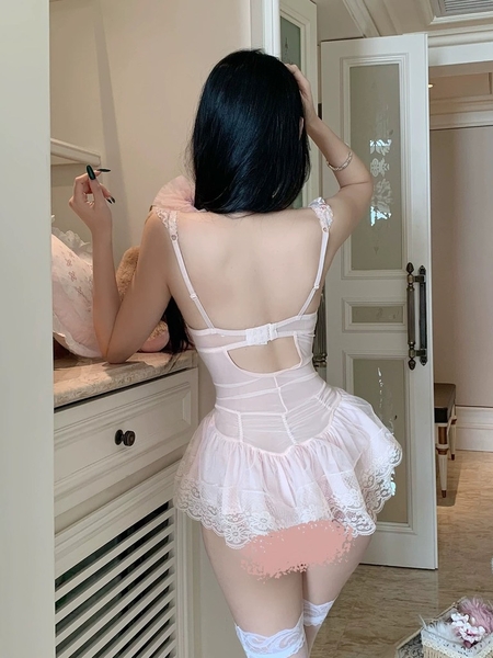 Đầm váy nữ Lux Corset S2439 phối hoa phong cách balletcore dáng corset có xương định hình phối bèo thiên thần tiểu thư nữ tính Bralettehousevn
