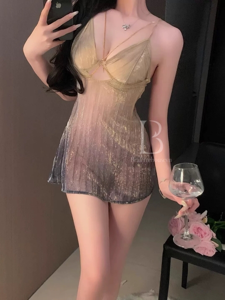 Đầm váy ngủ nữ Dancing Dress S2500 lấp lánh kèm charm tôn da gợi cảm Bralettehousevn