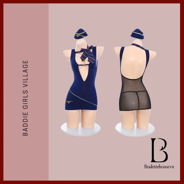 [KÈM NÓN VÀ CÀ VẠT] Set cosplay cảnh sát Safety Set S2496 gợi cảm Bralettehousevn