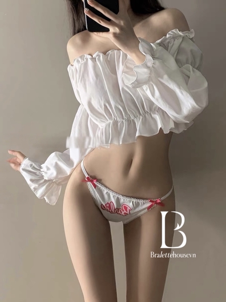 Quần lót nữ cotton Arbie Panties Q2248 in chữ phối dây thấm hút tốt Bralettehousevn