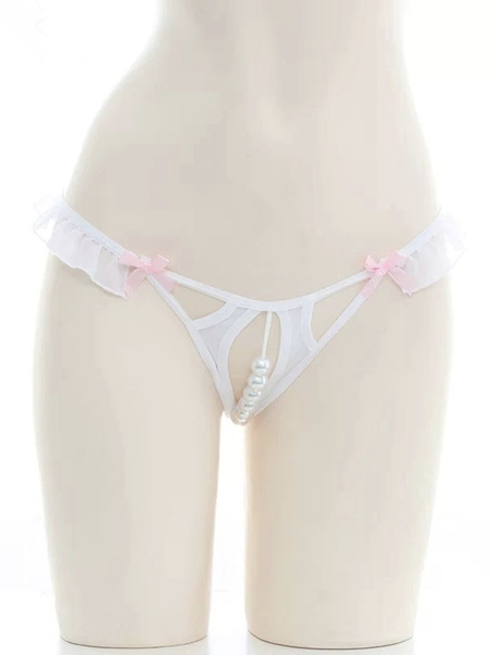 Quần lót nữ thỏ Rubijen Thong Q1587 đính kèm cục bông và hạt đáng yêu cao cấp Bralettehousevn