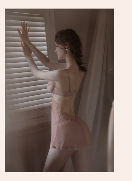 Đầm váy ngủ nữ S1736 Henna Dress xuyên thấu có gọng ren cut out gợi cảm cao cấp Braletteshousevn