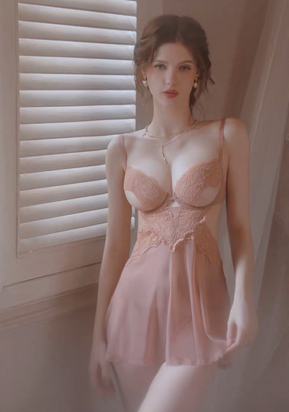 Đầm váy ngủ nữ S1736 Henna Dress xuyên thấu có gọng ren cut out gợi cảm cao cấp Braletteshousevn