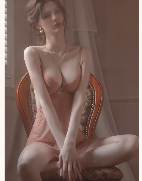 Đầm váy ngủ nữ S1736 Henna Dress xuyên thấu có gọng ren cut out gợi cảm cao cấp Braletteshousevn