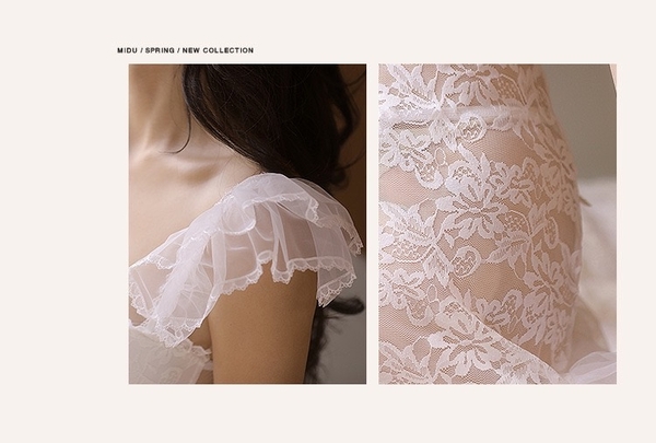 Set cosplay hoá trang cô dâu Soulmate Set S1803 ren gợi cảm form dài có gọng mút đệm Bralettehousevn