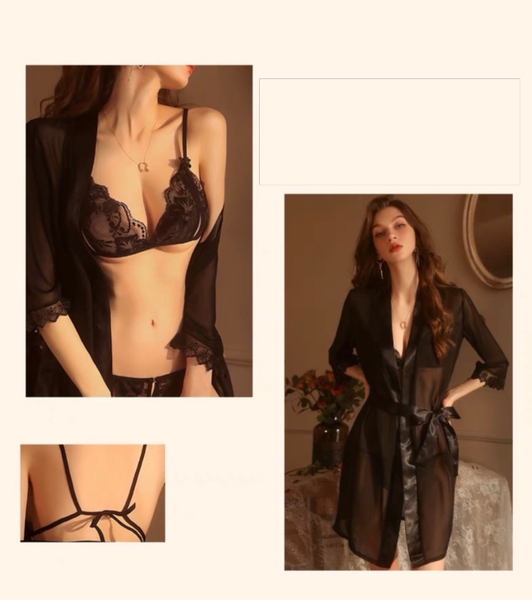 [2 in1] Set choàng kèm lingerie S322 gợi cảm quyến rũ ứng dụng cao tinh tế nữ tính Bralettehousevn