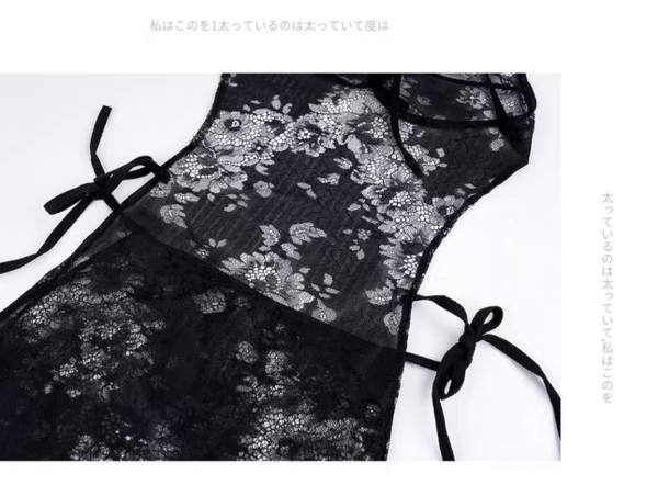 [𝐂𝐡𝐞 𝐭𝐞̂𝐧 - 🔥𝐇𝐨𝐚̉ 𝐭𝐨̂́𝐜 - tặng kèm tất ] Váy ngủ ren cổ yếm S1854 LIUSU SET phong cách Trung Hoa ren siêu mỏng Bralettehouse