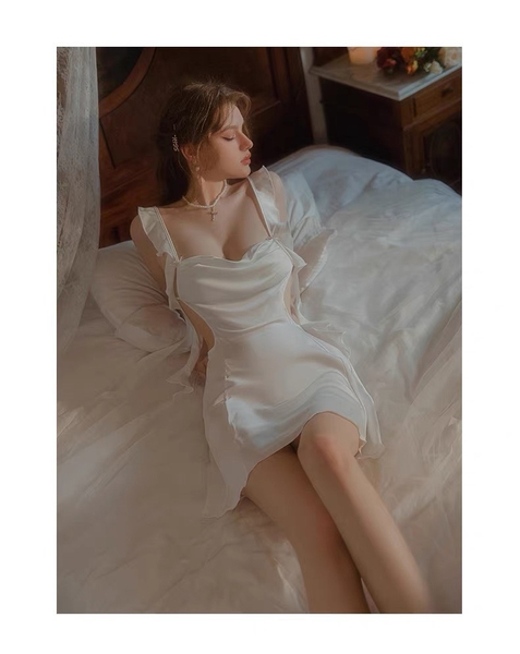 Đầm váy ngủ nữ lụa cao cấp Seaweed Dress S1895 bèo nhún trendy nữ tính tiểu thư Bralettehousevn