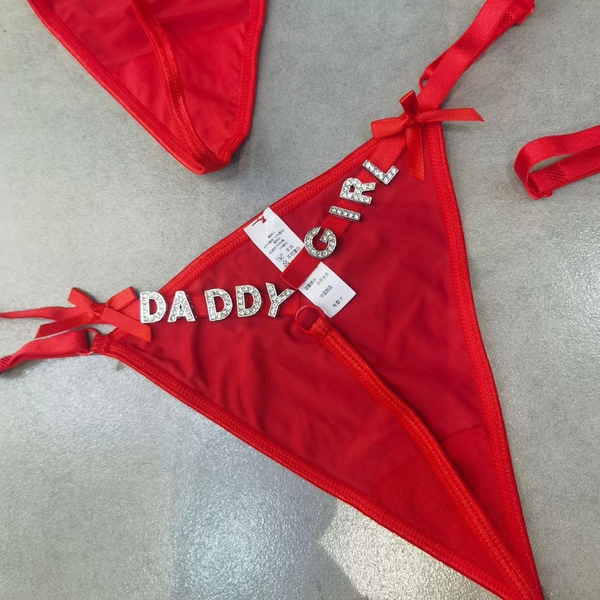 [Bling] Quần lọt khe có chữ gợi cảm Daddy Girl Thong lấp lánh cao cấp Bralettehousevn