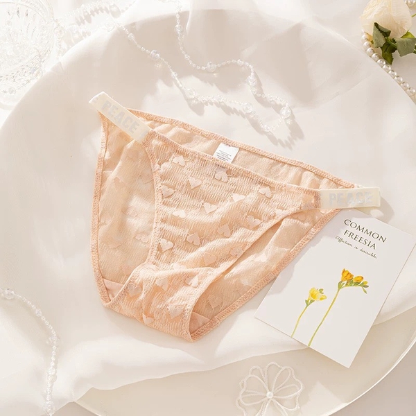 [CHE TÊN-🔥 TỐC] Quần lót ren Peace Panties Q2177 mới lạ có đai chữ Bralettehousevn