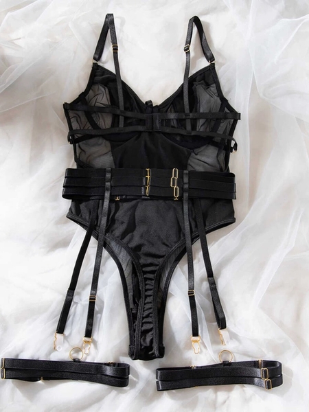 [KÈM ĐAI] Bộ đồ liền thân Pyrite Bodysuit S2454 chất liệu xuyên thấu cao cấp gợi cảm quyến rũ Bralettehousevn