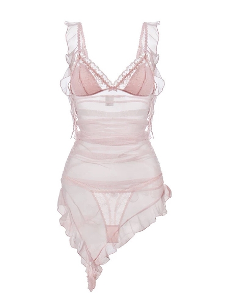 [HOT HIT] Đầm váy ngủ nữ Felicity Dress S2425 cao cấp có sẵn mút xuyên thấu voan rũ trendy Bralettehousevn