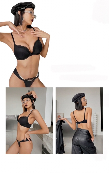 Bộ đồ lót nữ trơn Yoichi Set S1976 phối ren viền gợi cảm có gọng mút nâng ngực diện áo dài công sở Bralettehousevn