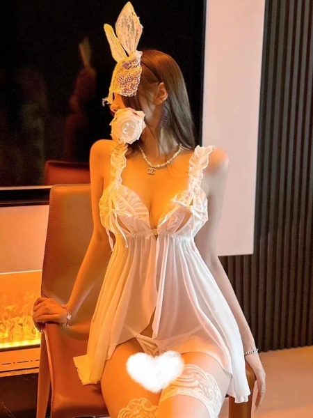 (CHE TÊN - HOẢ TỐC]  Váy đầm ngủ voan kèm quần S1682 Rubiwuu Dress cài trước xẻ tà Bralettehousevn