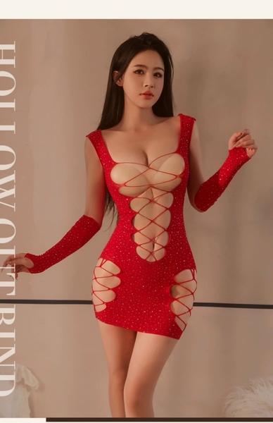 (Kèm găng tay) TẤT/ VỚ BODY cho nữ co giãn tốt COBWEB BODYSTOCK PK1566 đính đá cut out gợi cảm ôm sát quyến rũ Bralettehousevn