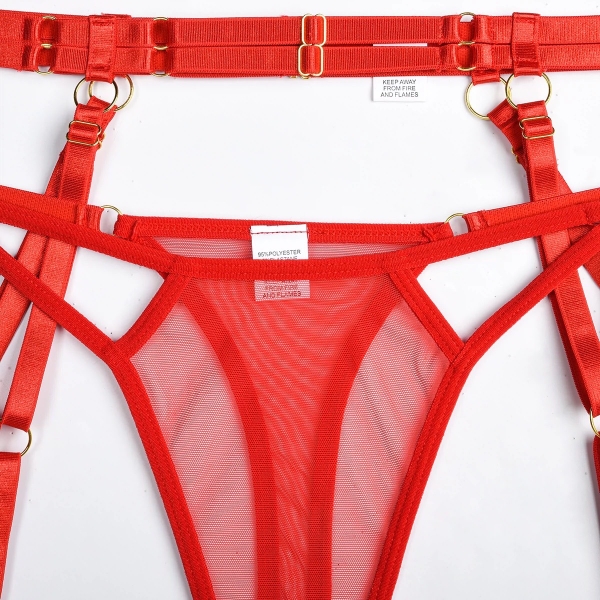 (Tặng đai eo) Bộ đồ lót nữ da PU Tendeur Set S1903 táo bạo gợi cảm 3 món cao cấp Bralettehousevn