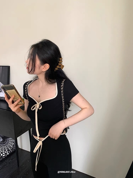 [💝Y2K TREND💝] 𝗦𝟮𝟭𝟬𝟲 𝗔𝗦𝗧𝗘𝗟 𝗦𝗘𝗧 bộ đồ quần dài cột nơ croptop y2k thoải mái mùa hè du lịch sexy gợi cảm Bralettehousevn