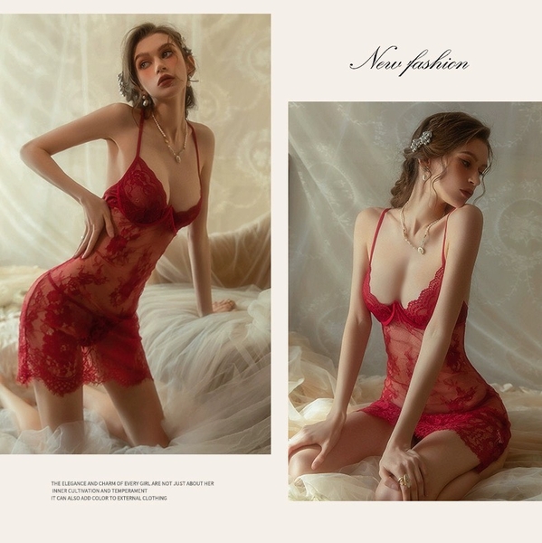 [CHE TÊN- 🔥TỐC - Kèm quần] Đầm ngủ ren xuyên thấu S2122 Malla Dress cao cấp thêu hoa gợi cảm Bralettehousev