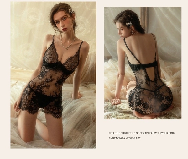 [CHE TÊN- 🔥TỐC - Kèm quần] Đầm ngủ ren xuyên thấu S2122 Malla Dress cao cấp thêu hoa gợi cảm Bralettehousev