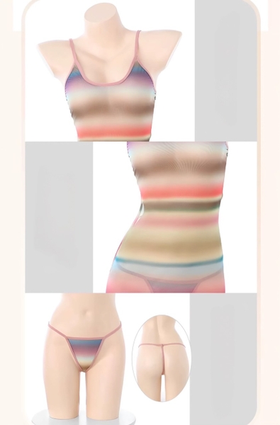 S2130 Selena Dress Đầm ngủ ombre phối màu sắc tôn da mỏng xuyên thấu Bralettehousevn