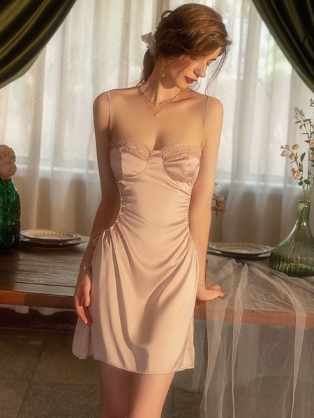 (Che tên - Hoả tốc) Váy ngủ tiểu thư 2 dây S2163 Babicutewa Dress chất liệu satin cao cấp cho nữ Bralettehousevn