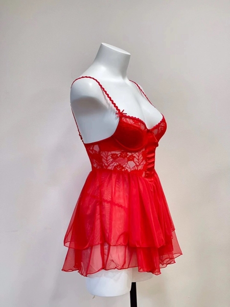 (Che tên - Hoả tốc) Váy ngủ tiểu thư 2 dây S2160 Muriel Dress chất liệu cao cấp voan phối satin cho nữ Bralettehousevn