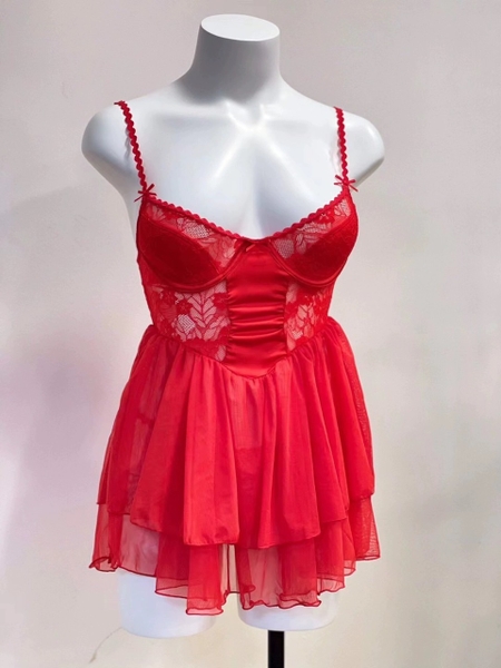 (Che tên - Hoả tốc) Váy ngủ tiểu thư 2 dây S2160 Muriel Dress chất liệu cao cấp voan phối satin cho nữ Bralettehousevn