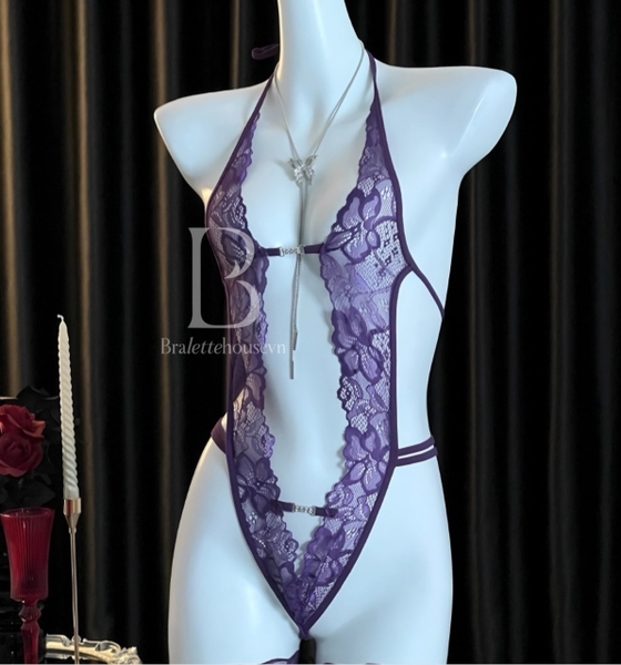 [𝐂𝐡𝐞 𝐭𝐞̂𝐧-🔥𝐡𝐨𝐚̉ 𝐭𝐨̂́𝐜] Bộ đồ liền thân S2086 RIZE BODYSUIT ren xuyên thấu Bralettehousevn