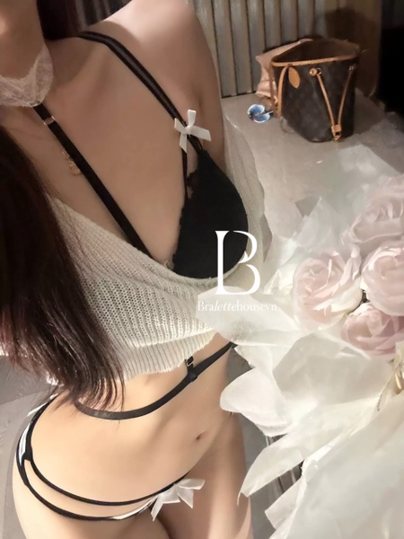 [CHE TÊN - HOẢ TỐC] Bộ đồ lót nữ Larina Set S2176 có gọng có mút cài trước kèm choker ren Bralettehousevn