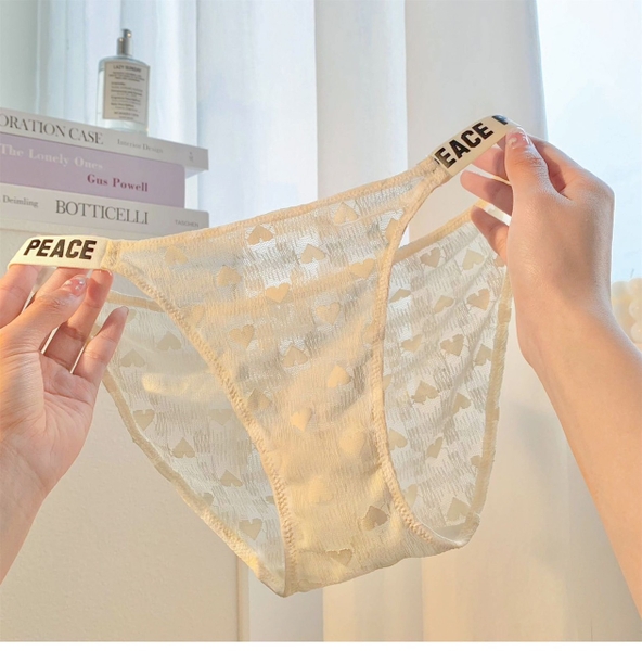 [CHE TÊN-🔥 TỐC] Quần lót ren Peace Panties Q2177 mới lạ có đai chữ Bralettehousevn