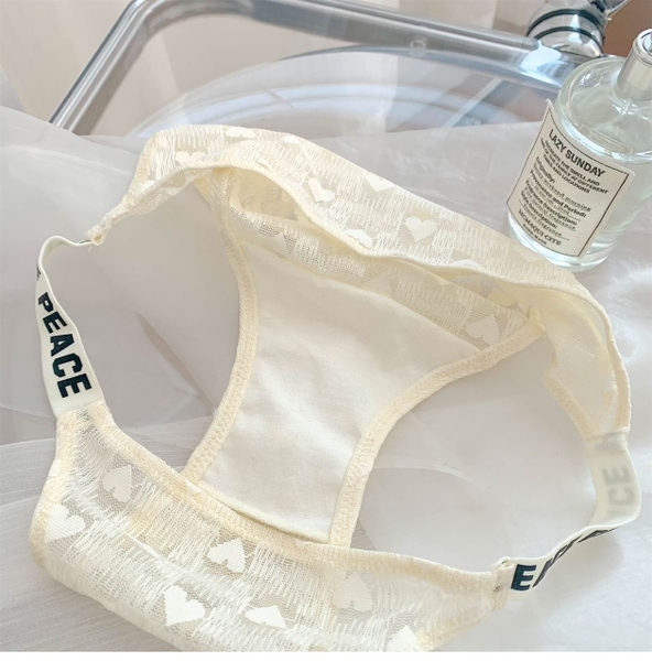 [CHE TÊN-🔥 TỐC] Quần lót ren Peace Panties Q2177 mới lạ có đai chữ Bralettehousevn