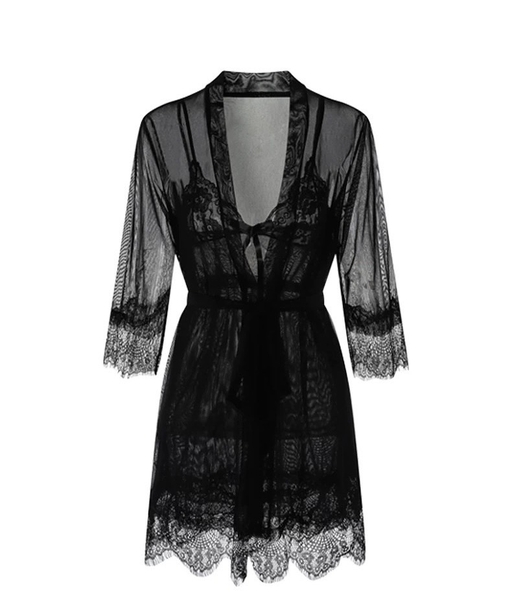 (Kèm váy ngủ) Bộ choàng ngủ voan kèm váy 𝐒𝟏𝟗𝟒𝟎 Ansia Set chất voan xuyên thấu cao cấp gợi cảm quyến rũ Bralettehousevn