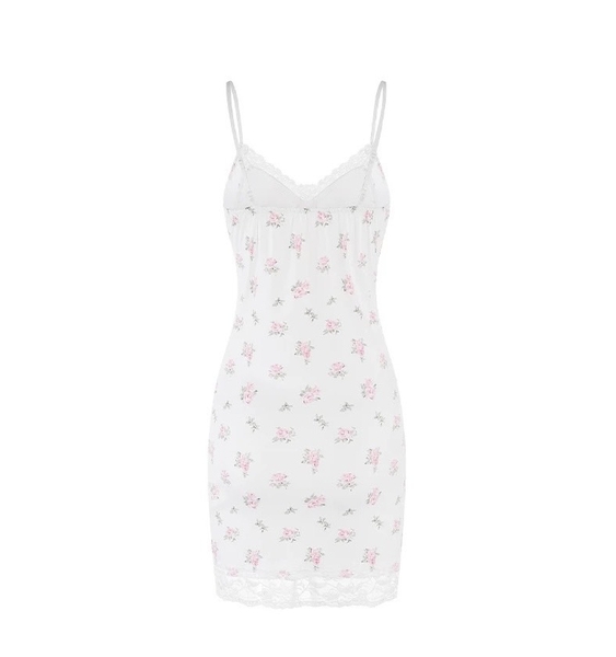 (CHE TÊN- TẶNG TẤT) 𝗦𝟮𝟬𝟴𝟱 𝗟𝗲𝗶𝗹𝗮𝗻𝗶 𝗗𝗿𝗲𝘀𝘀 đầm ngủ hoa nhí gợi cảm quyến rũ chất thun tôn dáng tiểu thư nữ Bralettehousevn