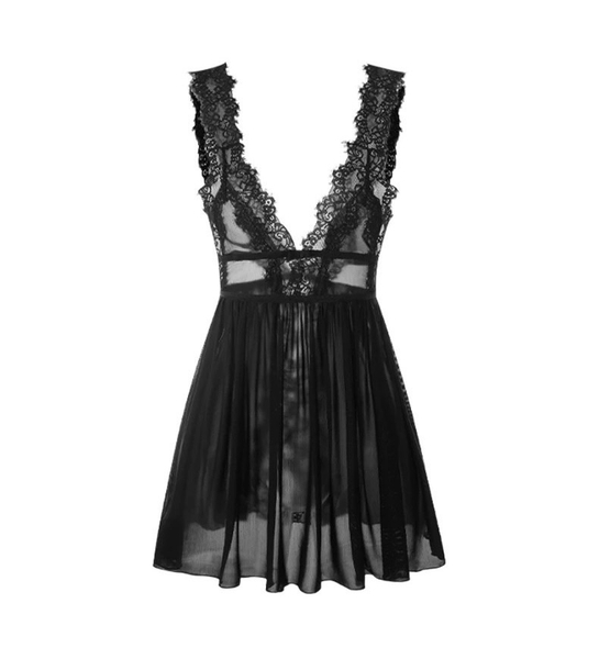 [HOT ITEMS] VÁY VOAN NGỦ NỮ KHOÉT LƯNG GỢI CẢM DÁNG XÒE PHỐI KÈM REN RUBATO DRESS S1178 Bralettehousevn