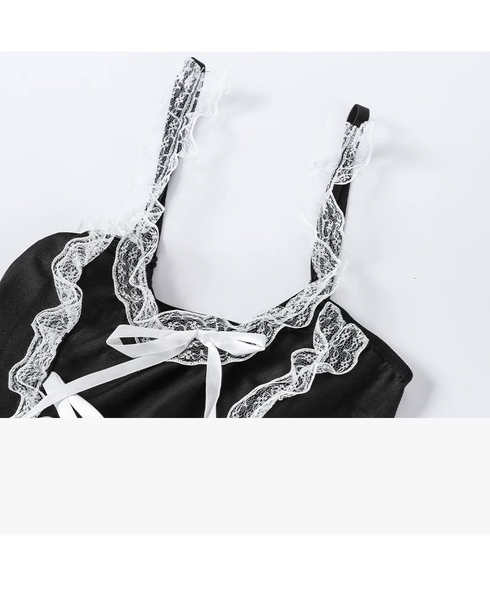 [TẶNG PHỤ KIỆN] Váy ngủ Basic maid dress S213 xoè phối ren phong cách hầu gái Bralettehousevn