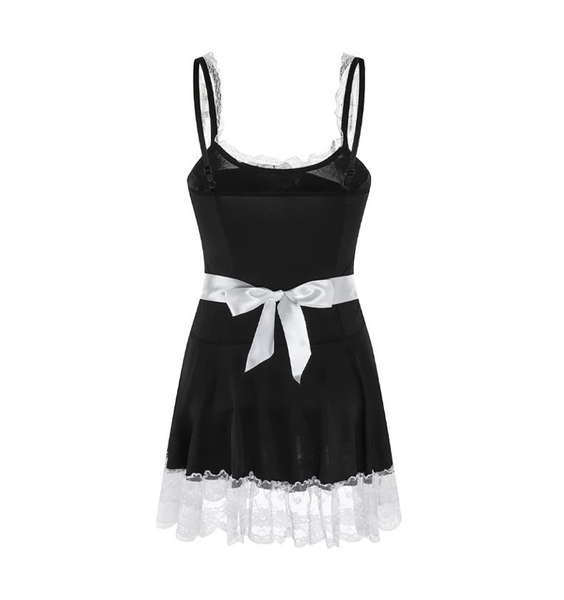 [TẶNG PHỤ KIỆN] Váy ngủ Basic maid dress S213 xoè phối ren phong cách hầu gái Bralettehousevn