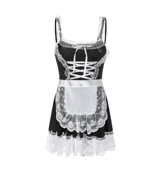 [TẶNG PHỤ KIỆN] Váy ngủ Basic maid dress S213 xoè phối ren phong cách hầu gái Bralettehousevn