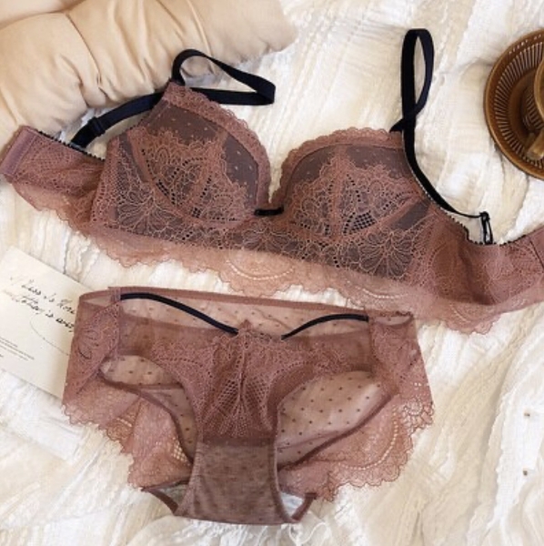 Set áo ngực Pandora set S1283 không gọng có mút phối ren nâng Bralettes House