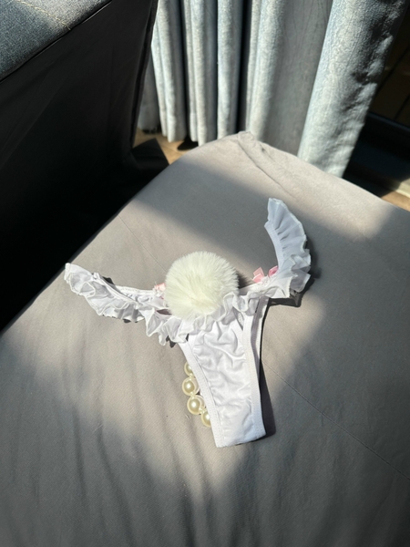 Quần lót nữ thỏ Rubijen Thong Q1587 đính kèm cục bông và hạt đáng yêu cao cấp Bralettehousevn