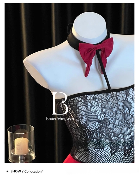 [HOISERY] Tất/vớ body nữ Sera Bodystock PK2626 kèm nơ phối màu quyến rũ tôn dáng Bralettehousevn