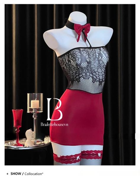 [HOISERY] Tất/vớ body nữ Sera Bodystock PK2626 kèm nơ phối màu quyến rũ tôn dáng Bralettehousevn