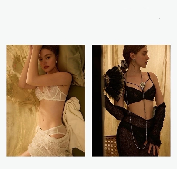Bộ đồ lót ren Jinny Set có gọng không mút thoải mái cao cấp dây V Bralettehousevn