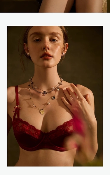 Bộ đồ lót có gọng mút mỏng cao cấp Imy Set satin phối ren hoa thoải mái nữ tính Bralettehousevn