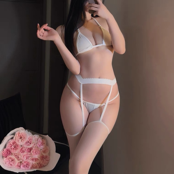 Bộ đồ 2 mảnh Nova Set xuyên thấu trắng tinh gợi cảm quyến rũ đơn giản Bralettehousevn