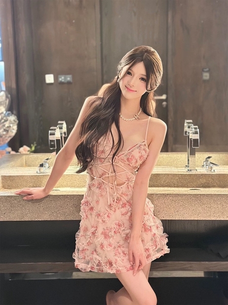 Đầm váy ngủ nữ cao cấp Teasing Dress S2450 chất hoa form xoè tiểu thư xinh xắn Bralettehousevn